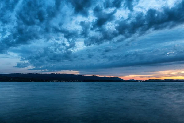 Lake Constance Sunset Red Clouds — Stockfoto
