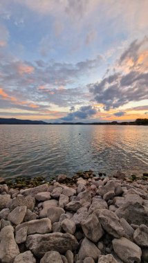 Lake Constance low water summer shore sunset
