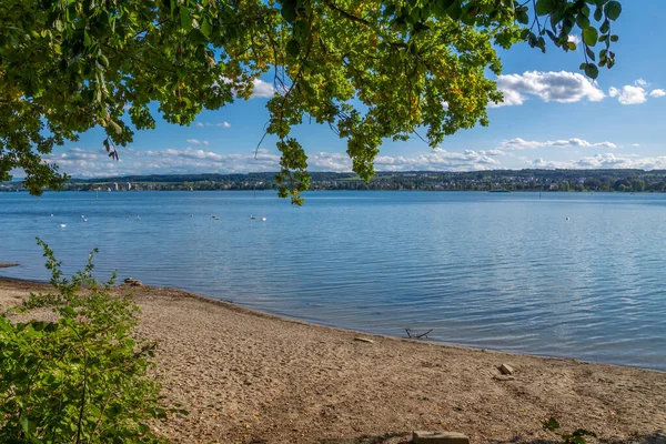 Bostäder Vid Bodensjön Med Blå Himmel Och Sol — Stockfoto