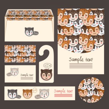 kedi ile kurumsal kimlik şablonları