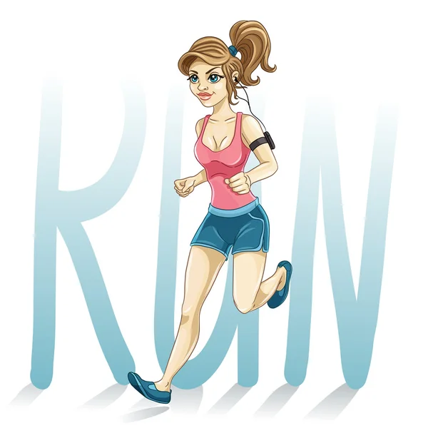 Fille courir — Image vectorielle