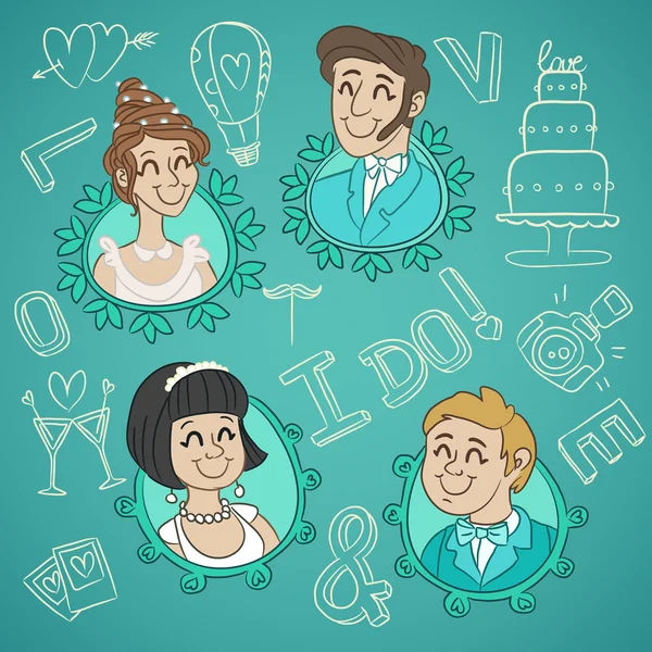 Ensemble mariage — Image vectorielle