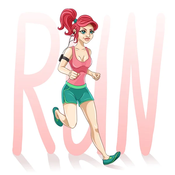 Chica corriendo — Vector de stock