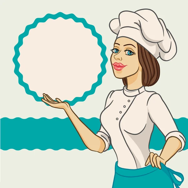 Mujer chef — Vector de stock