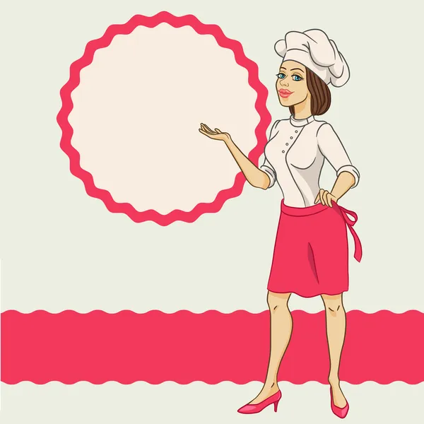 Mujer chef — Vector de stock