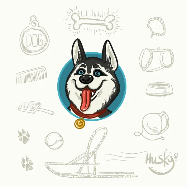 Husky hond — Stockvector