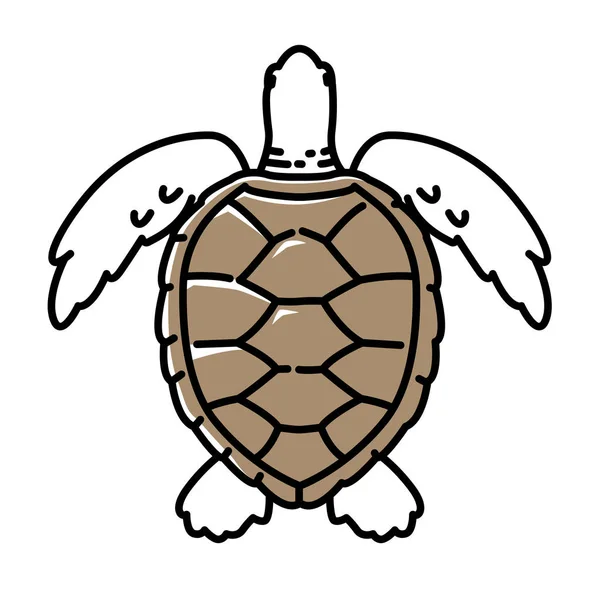 Проста Ікона Морської Черепахи Ілюстрація Білому Тлі — стоковий вектор