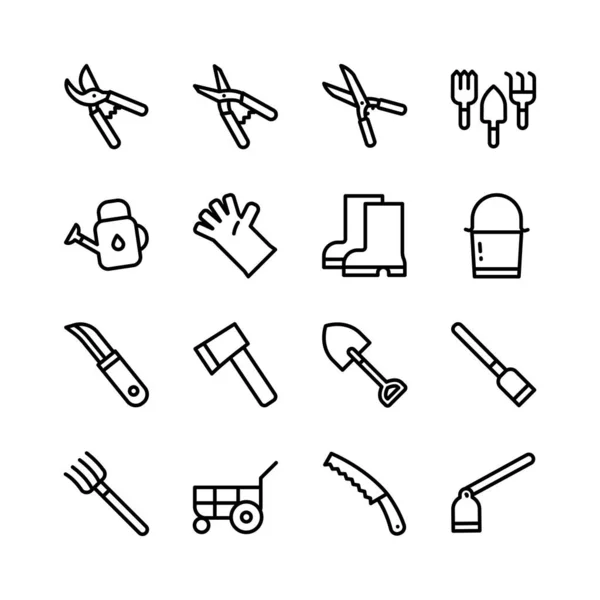 Eenvoudige Ontwerp Pictogram Landbouw Tools Set — Stockvector