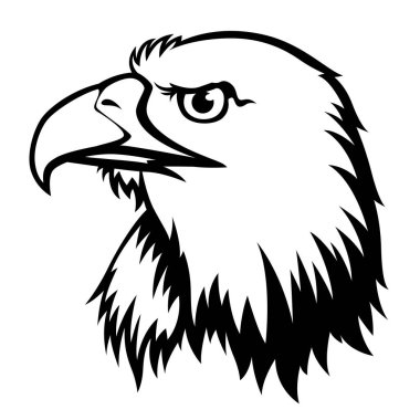 drawing a black head eagle on white background