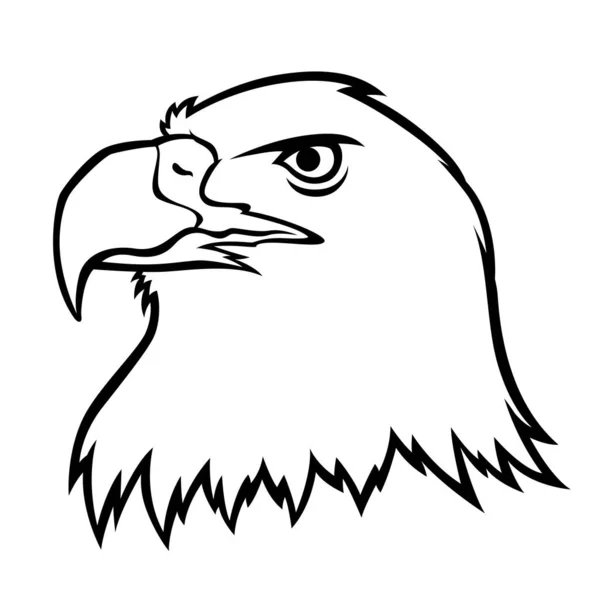 Drawing Black Head Eagle White Background —  Vetores de Stock