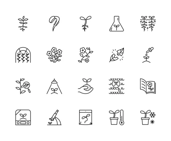 Набір Значків Сільськогосподарських Технологій Прості Піктограми Дизайну — стоковий вектор