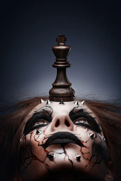 Defeated by chess king. — Stock Photo, Image