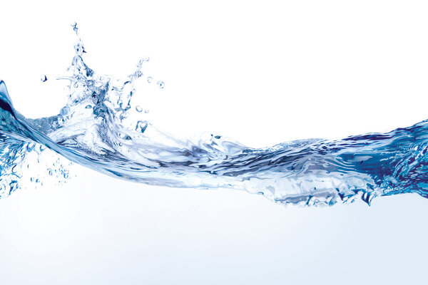 Spruzzi d'acqua isolati su bianco — Foto Stock