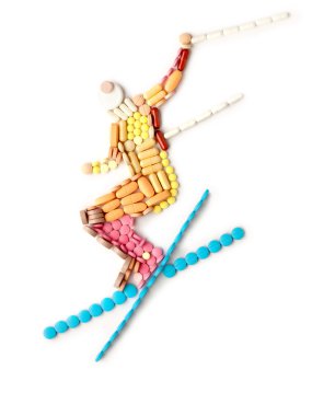 Healthy skiing. clipart