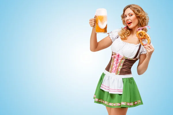 Serving at Oktoberfest. — Stock Photo, Image