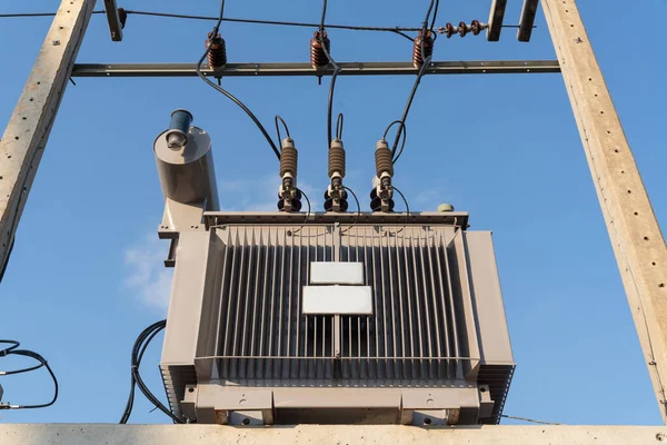 Eletricidade Grande Transformador Potência Industrial Para Subestação Alta Tensão — Fotografia de Stock