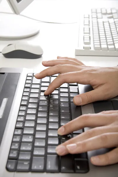 Hands over keyboard — Stock Photo, Image