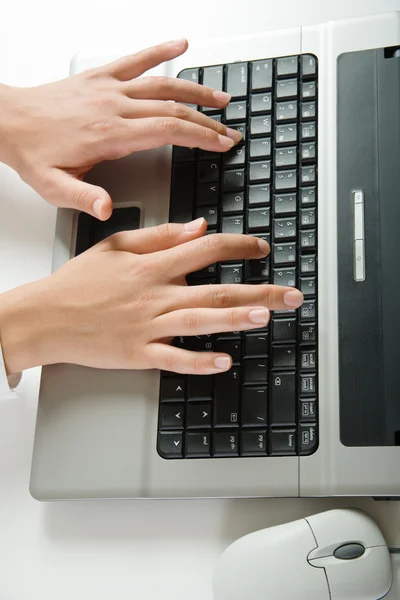 Hands over keyboard — Stock Photo, Image