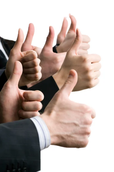 Ludzie biznesu Wyświetlono kciuk w — Zdjęcie stockowe