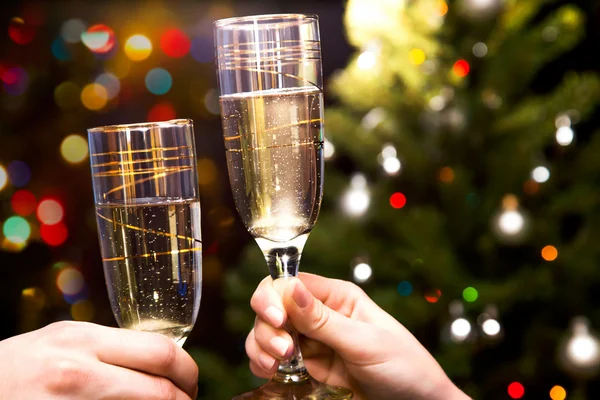 People hands with champagne — Stock Photo, Image