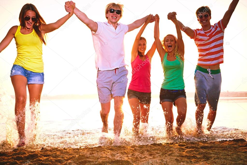 Teenagers at beach