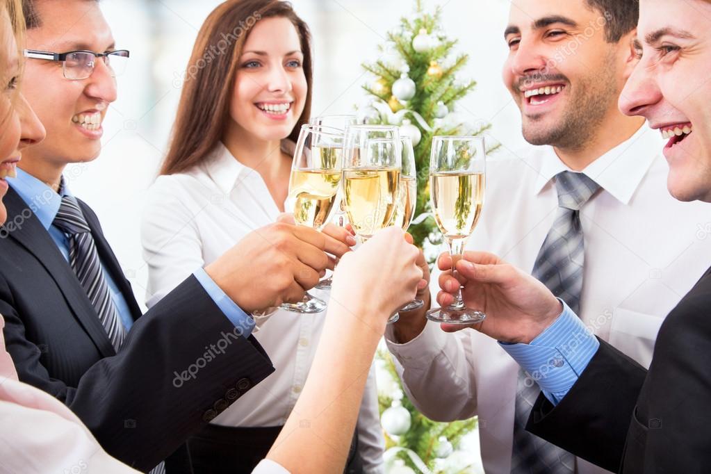 People with champagne