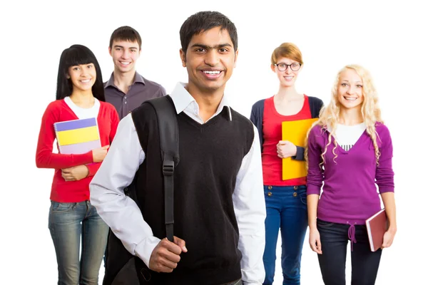 Groep gelukkige studenten — Stockfoto