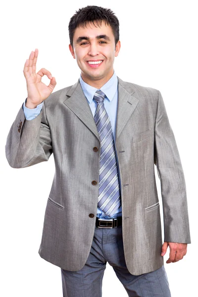 Businessman doing ok sign — Stock Photo, Image