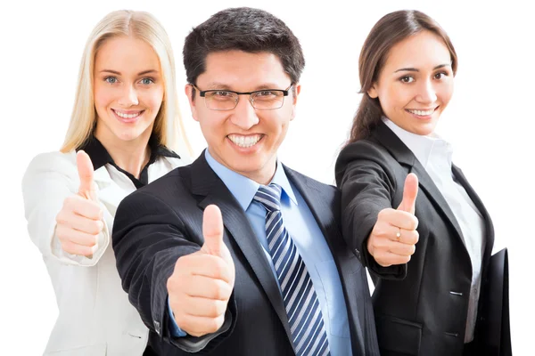 Business team showing thumbs up — Stock Photo, Image