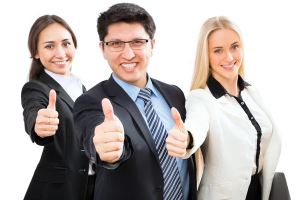 Equipe de negócios mostrando polegares para cima — Fotografia de Stock