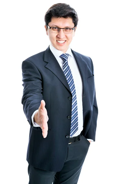 Businessman welcomes you — Stock Photo, Image