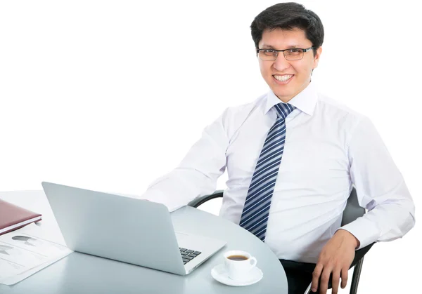 Businessman with laptop — Stock Photo, Image