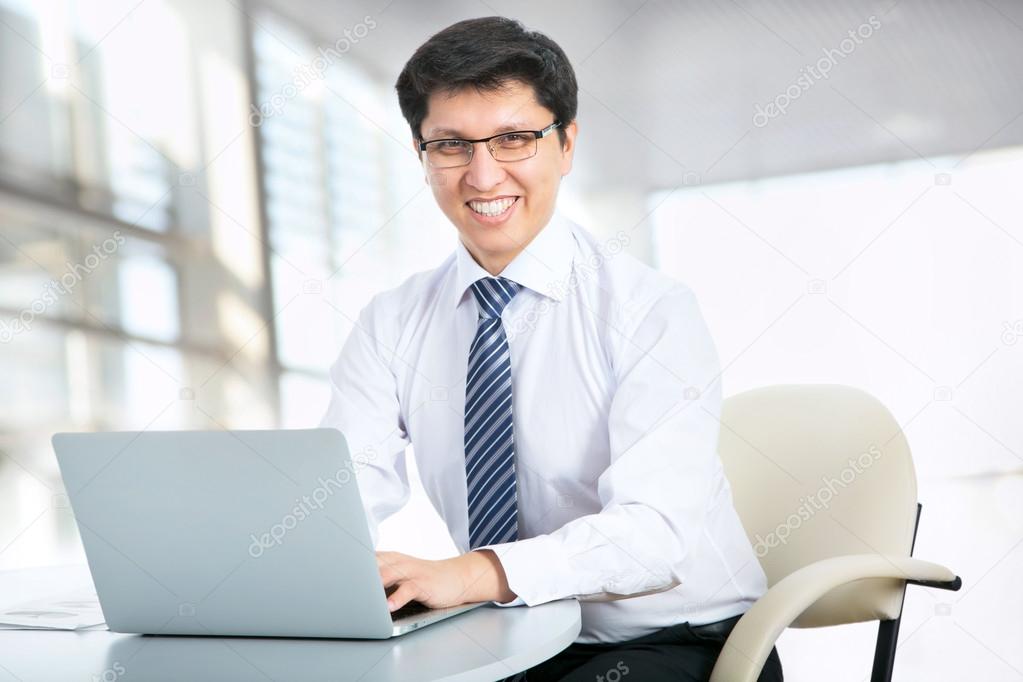 Businessman with laptop