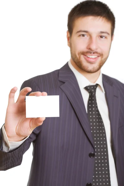 Businessman with card — Stock Photo, Image