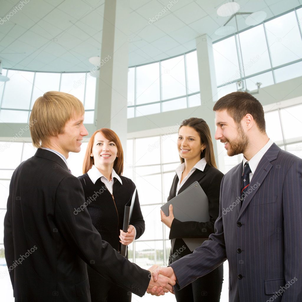 Businessmen shake their hands