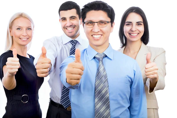 Business people showing thumbs up sign — Stock Photo, Image