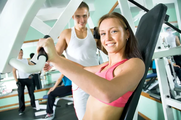 Woman at the gym. Fitness — Stock Photo, Image