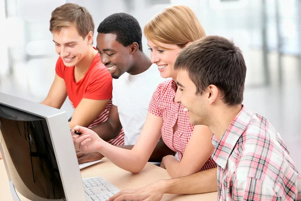 Young students studying