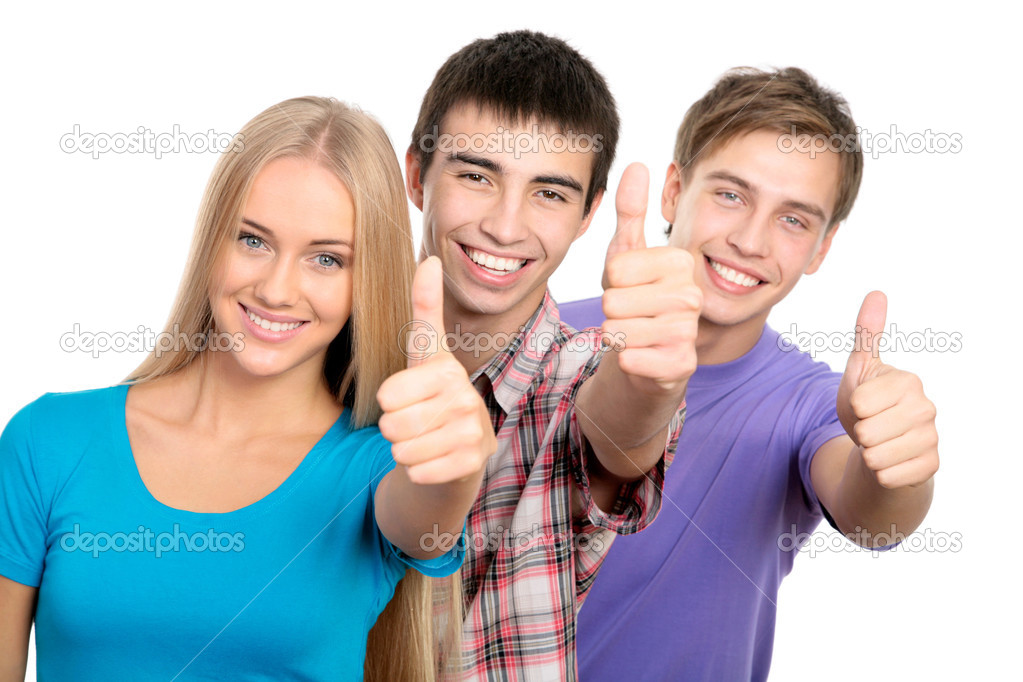 Students show thumbs up