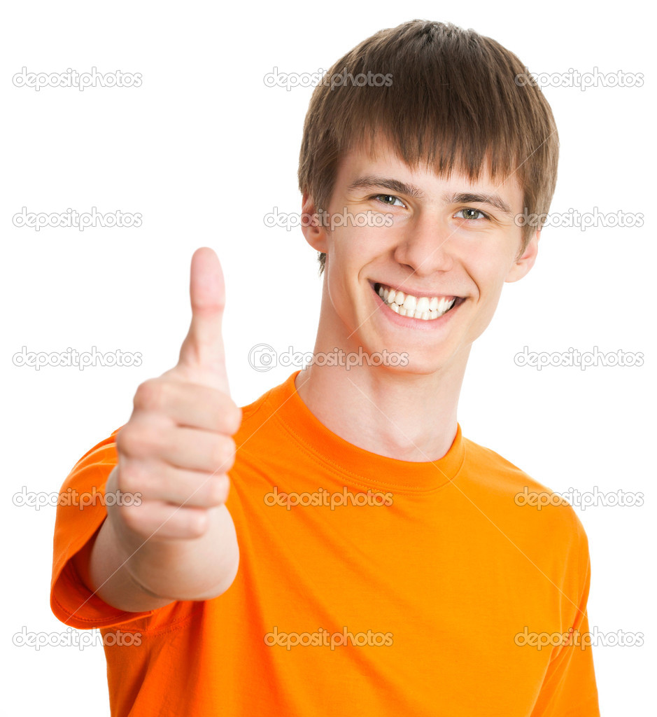 Young man showing ok sign
