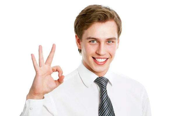 Business man showing ok — Stock Photo, Image