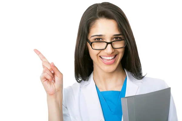 Female doctor pointing — Stock Photo, Image