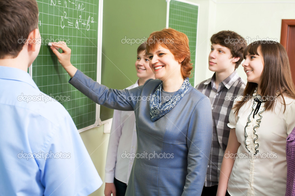 Students with a teacher