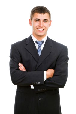 Elleri çapraz iş adamı