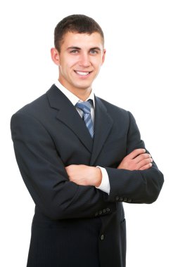 Elleri çapraz iş adamı