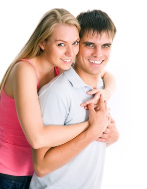 gülümseyen mutlu çift