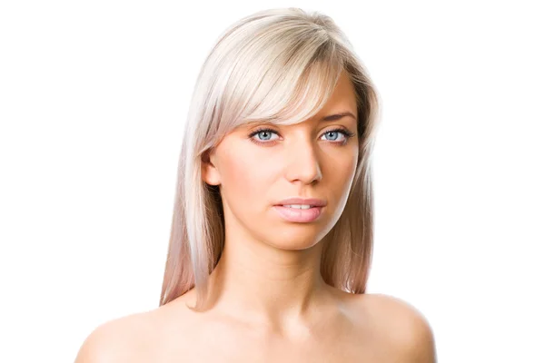 Blond kobieta twarz — Zdjęcie stockowe