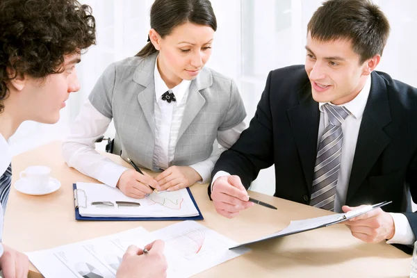 Successful partners at meeting — Stock Photo, Image