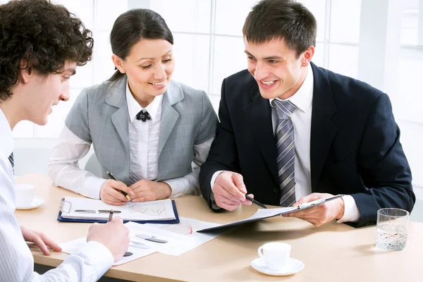 Successful partners at meeting — Stock Photo, Image