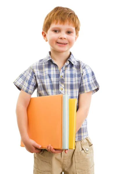 Junge mit den Büchern — Stockfoto